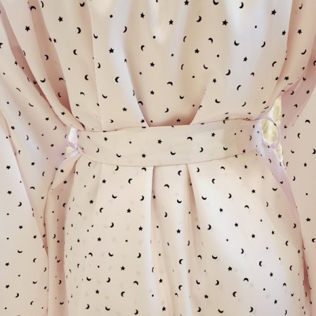 실크필 별달무늬 여성 로브가운