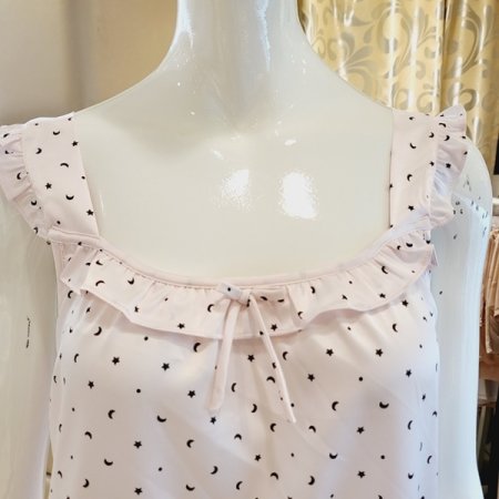 모던 실크필 별달 원피스 잠옷