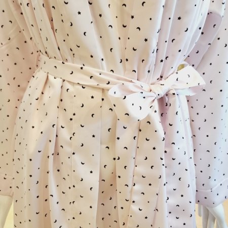 모던 실크필 별달무늬 가운세트