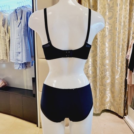 블랙 여름 메쉬 몰드브라 속옷세트