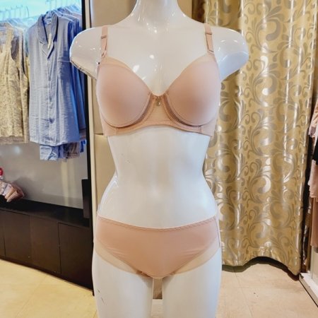 C컵 D컵 메쉬 몰드브라 헴팬티세트