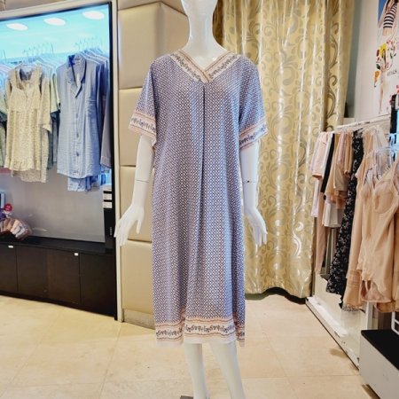 인견 보더나염 원피스 홈웨어