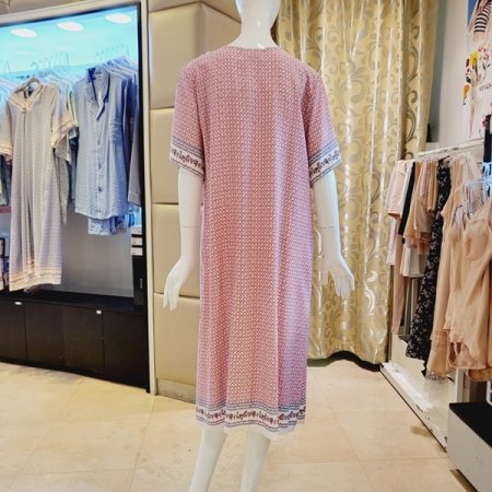 인견 보더나염 원피스 홈웨어