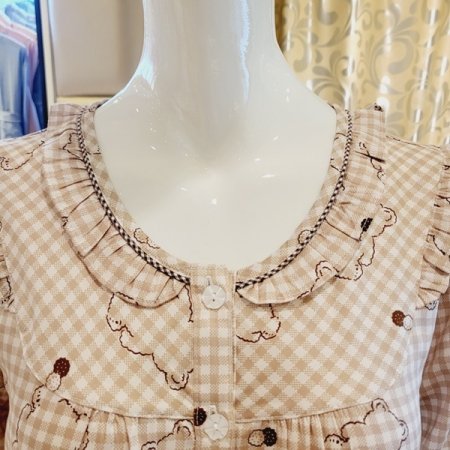 곰돌이나염 여성 원피스 잠옷