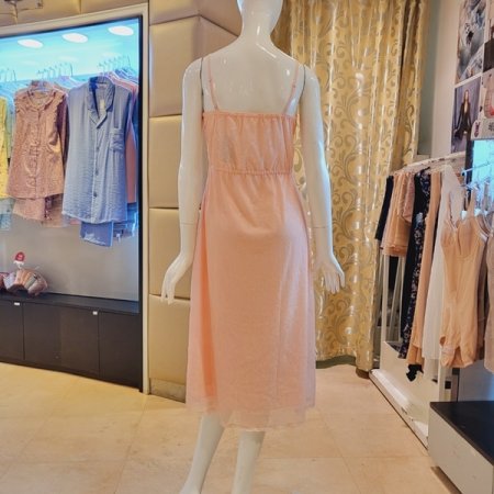 스트랍 올 오버레이스 원피스 속가운