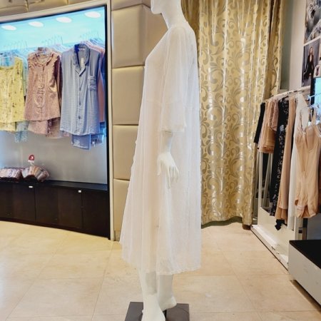 올 오버 레이스 여성가운