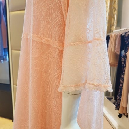 올 오버 레이스 원피스 가운 세트