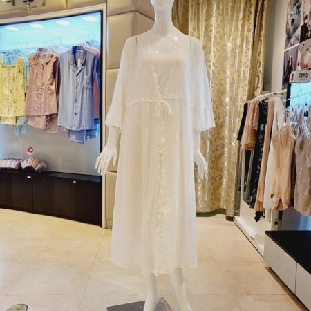 올 오버 레이스 원피스 가운 세트