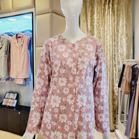 모달 폴리 꽃나염 여성 홈웨어상의