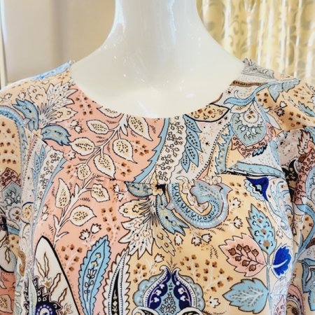 페이즐리 폴리 기모 여성 상의