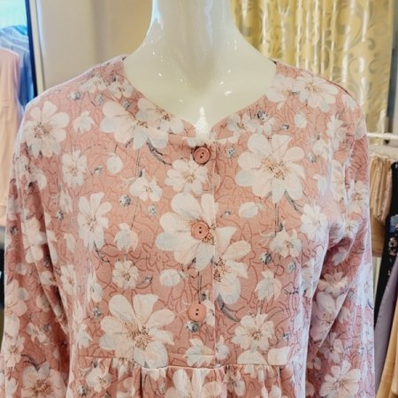 자카드 꽃나염 원피스 홈웨어