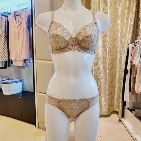 D컵 엔젤망 홑겹브라 레이스팬티세트