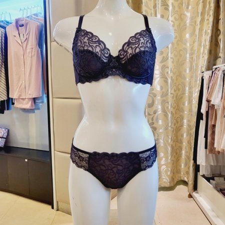 D컵 엔젤망 홑겹브라 레이스팬티세트