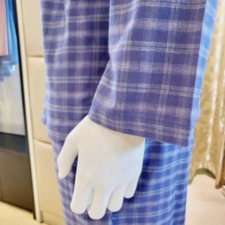 약기모 면 선염 체크 남자 홈웨어세트