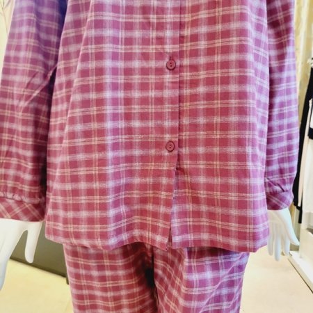 면 선염 체크 약기모 여성 홈웨어세트