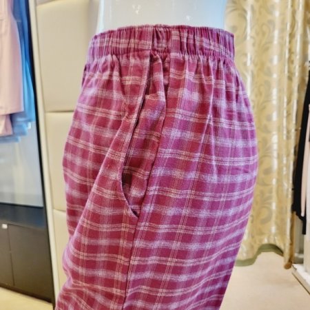 면 선염 체크 약기모 여성 홈웨어세트