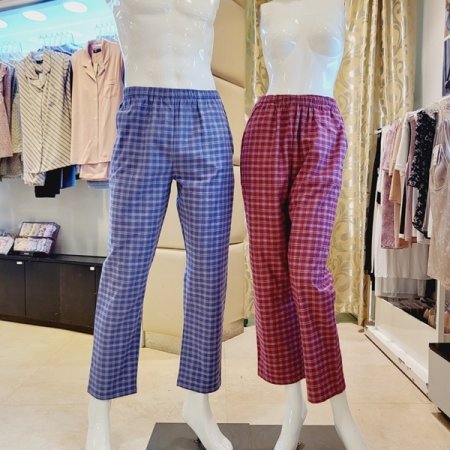 커플 약기모 면선염체크 홈웨어바지