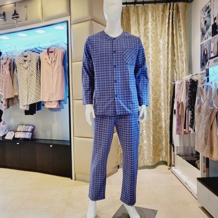 커플 체크 약기모 홈웨어세트