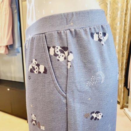 팬더나염 폴리 기모 남성 홈바지