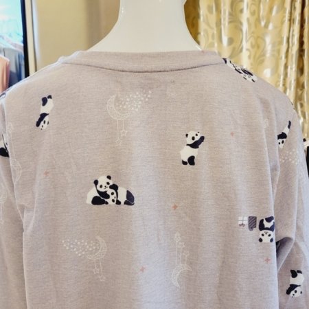 라운드넥 팬더나염 여성 홈웨어상의