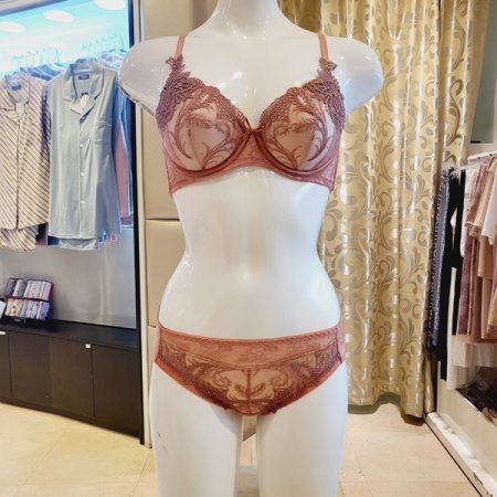 깃털자수 패드브라 헴팬티세트 CD컵