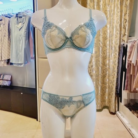 오르화 깃털자수 브라 레이스팬티세트