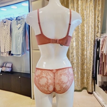 E컵 깃털자수 패드브라 레이스팬티세트