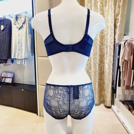 E컵 크로스망 패드브라 레이스팬티세트