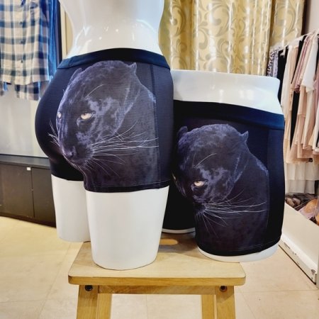 흑표범무늬 커플 드로즈 팬티