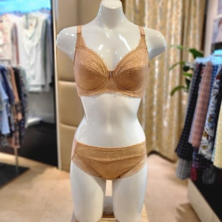 얇은 직조패드 풀컵브라 헴팬티세트