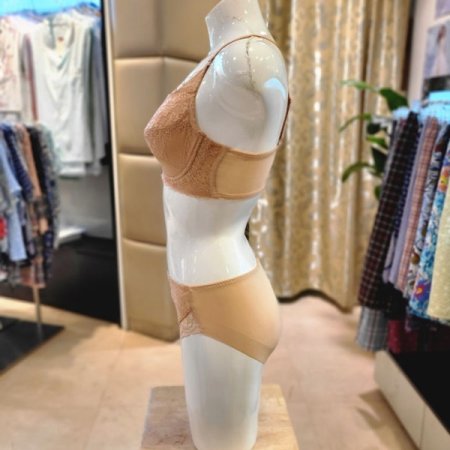 얇은 직조패드 풀컵브라 헴팬티세트