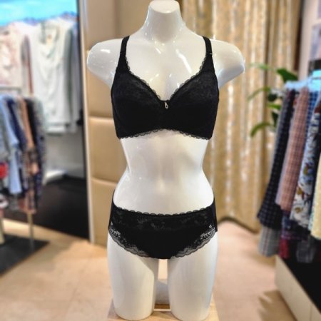 얇은 직조패드 풀컵브라 헴팬티세트
