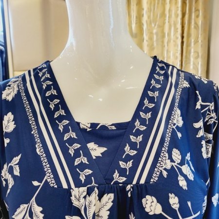 스판 꽃 보더나염 여성 홈웨어세트