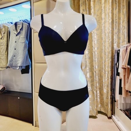 C컵 패널 노와이어브라 헴팬티세트