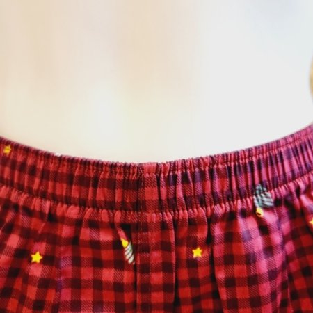 여자 잔체크 면마찌 사각 트렁크팬티