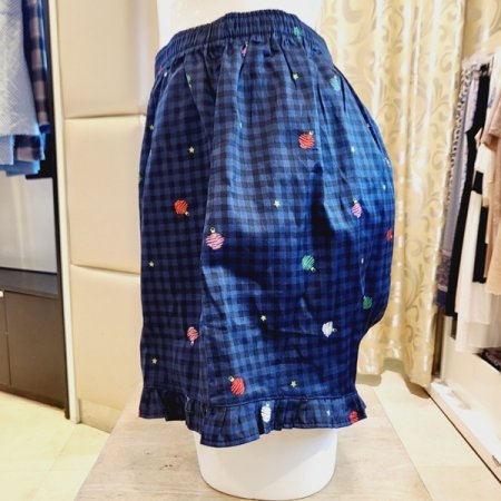 여성 잔체크 면 트렁크 사각팬티 세트