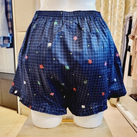 여성 잔체크 면 트렁크 사각팬티 세트