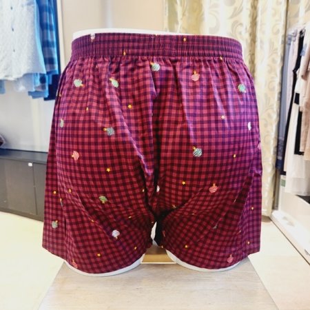 잔체크 등불나염 남자 면 트렁크