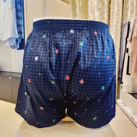 잔체크 등불나염 남자 면 트렁크