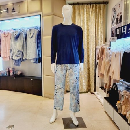 부드러운 스판 남자 홈웨어 세트