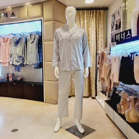 남성 광택 실크필 파자마세트