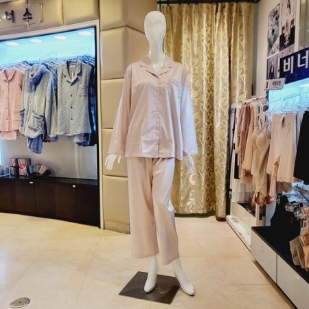 여성 부드러운 실크필 잠옷세트