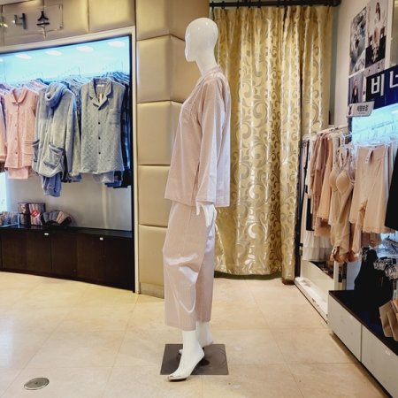 여성 부드러운 실크필 잠옷세트