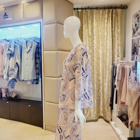 페이즐리 스판 여성 홈웨어상의