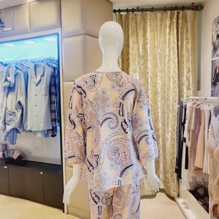 페이즐리 스판 여성 홈웨어상의