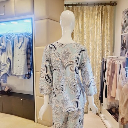 페이즐리 스판 여성 홈웨어상의