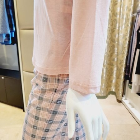 여성 간절기 솔리드 홈웨어상의