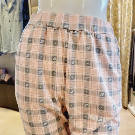 여성 체크 스판 홈웨어 바지