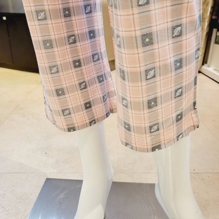 여성 체크 스판 홈웨어 바지