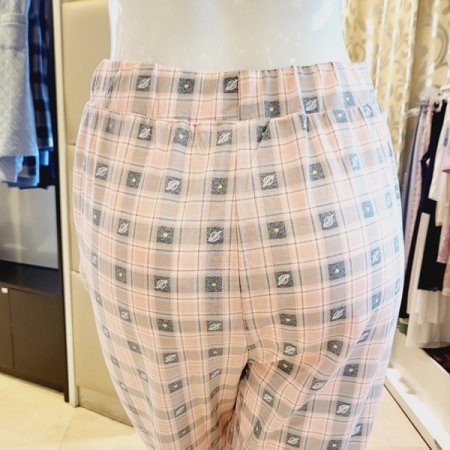 여성 체크 스판 홈웨어 바지